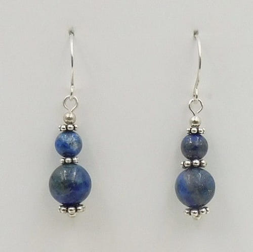 Click to view detail for DKC-1064 Earrings, Sterling Silver and Lapis $60